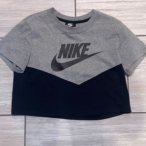 Nike black/grey Crop Top